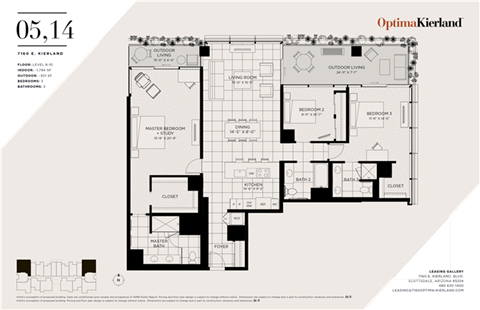 Floor plan for 3 beds, 3 baths, 1794 sqft