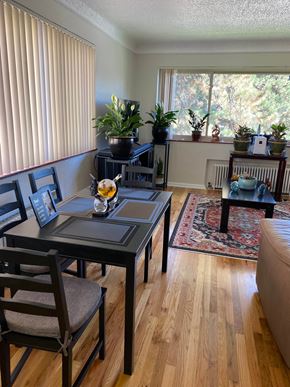 Denver apartment for rent - a dining room with a table and chairs