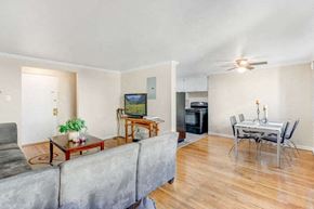 Denver apartment for rent - a living room with a couch and a dining table