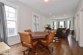 Chicago apartment for rent - a dining room with a table and chairs