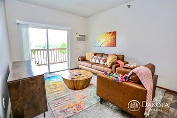 Aberdeen apartment for rent - A living room with a brown couch and a painting on the wall.