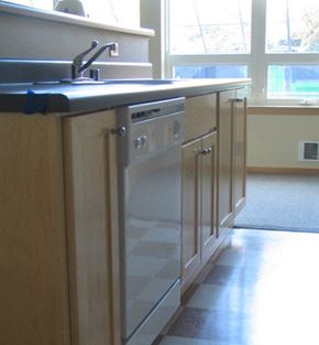 Seattle apartment for rent - a kitchen with a sink and a dishwasher