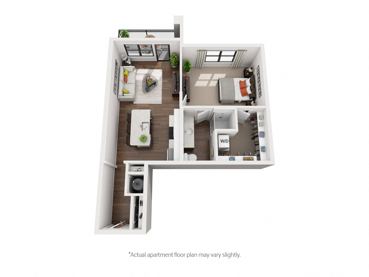 Floor plan for studio, 1 bath, 503 sqft