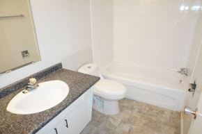 Edmonton apartment for rent - a bathroom with a sink toilet and a bath tub