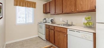 White appliances in kitchen