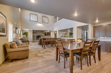 Eagle apartment for rent - a living room and dining room with a table and chairs