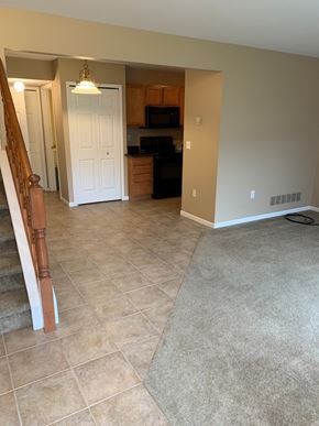Chesterfield house for rent - a kitchen and a living room with tile flooring