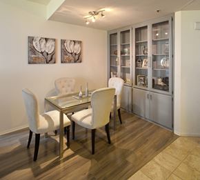 Los Angeles apartment for rent - a dining room with a table and chairs