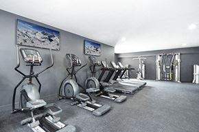 Jersey City apartment for rent - a gym with a lot of exercise equipment in it
