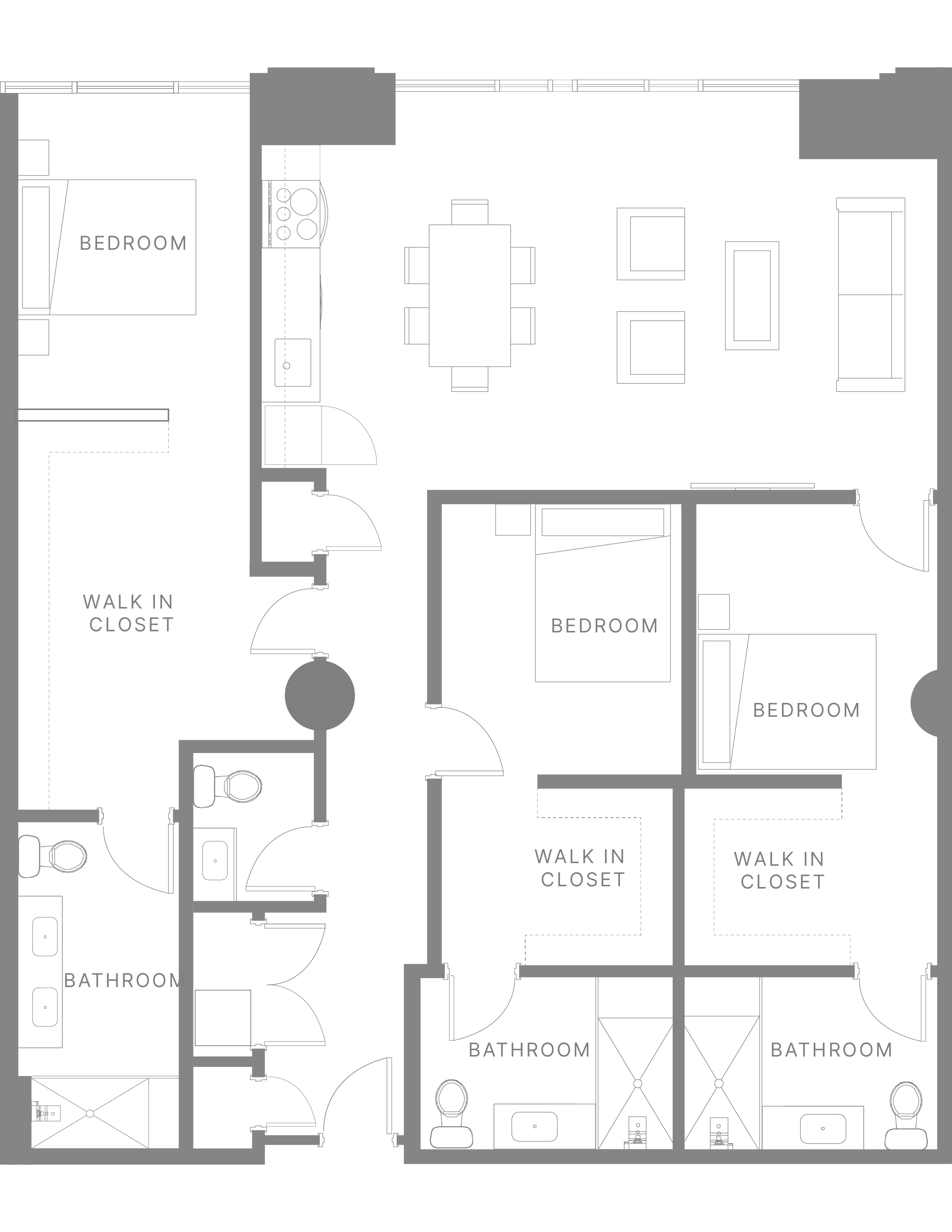 Floor plan for 3 beds, 3 baths, 1790 sqft