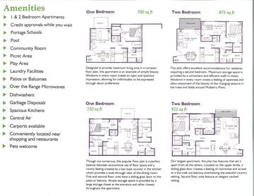Portage apartment for rent - a floor plan of a house with different bedrooms and bathrooms