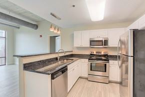 Detroit apartment for rent - Renovated Kitchen at Studio One Apartments, Michigan