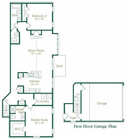 Floor plan for 2 beds, 2 baths, 1498 sqft