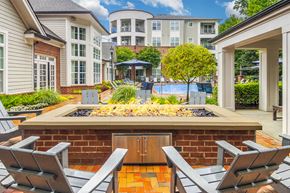 Charlotte apartment for rent - Apartments in steele creek nc near Jeld-Wen - Gramercy Square at Ayrsley - fire pit