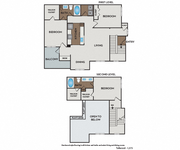 Floor plan for 3 beds, 2 baths, 1575 sqft