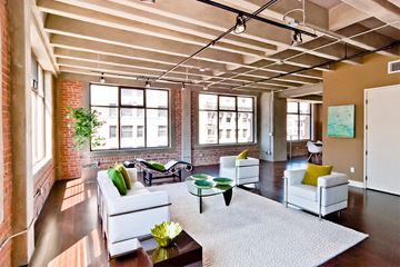 Los Angeles apartment for rent - a living room with furniture and a rug in a loft
