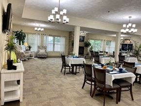 O'fallon apartment for rent - a large dining room with tables and chairs
