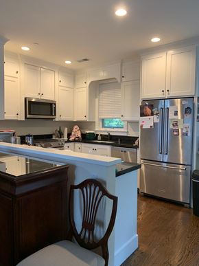 Sonoma house for rent - a kitchen with a island and stainless steel appliances