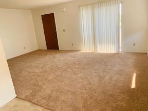 Arroyo Grande apartment for rent - A room with a brown carpet and a brown door.