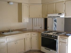 Arroyo Grande apartment for rent - A kitchen with a stove top oven and a sink.