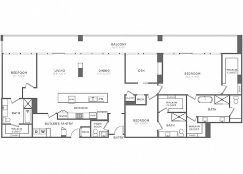 Floor plan for 3 beds, 3.5 baths, 2671 sqft