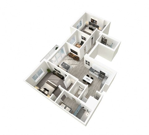 Floor plan for 2 beds, 2 baths, 1103 sqft
