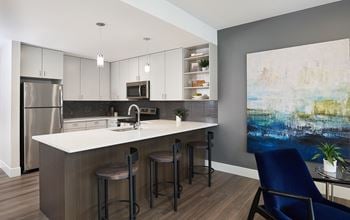 Kitchen islands or peninsulas with counter seating