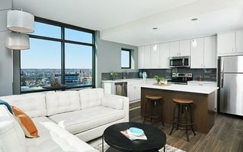 Open concept living room and dining areas