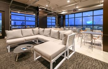 Indoor/outdoor rooftop lounge