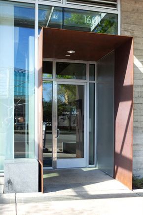 Seattle apartment for rent - the entrance to a building with glass doors