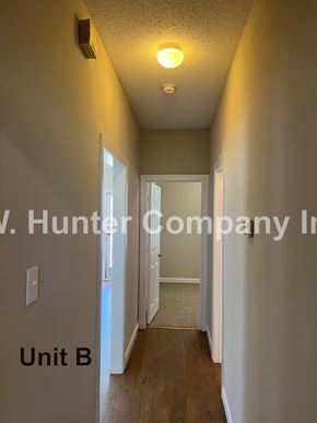 Wilson apartment for rent - A hallway with the words "Unit B" on the wall.
