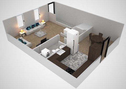 Floor plan for 4 beds, 1.5 baths, 1335 sqft