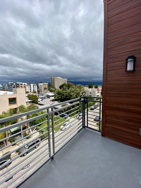 North Hollywood apartment for rent - a balcony with a view of the city and the ocean