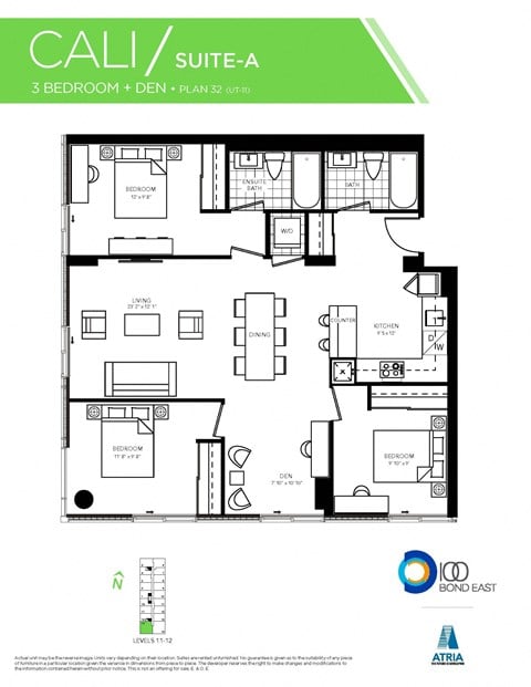 Floor plan for 3 beds, 1 bath, 1048 sqft