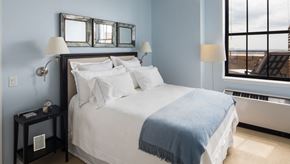 Newark apartment for rent - Apartments for Rent in Newark-Eleven80 Apartments Carpeted Bedroom With Modern Decor And Window With City View