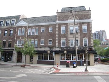 Evanston apartment for rent - a large brick building on the corner of a street