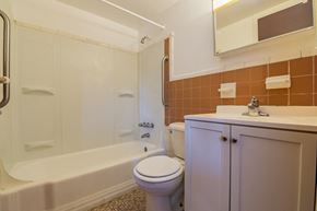 Philadelphia apartment for rent - a bathroom with a sink toilet and a bath tub