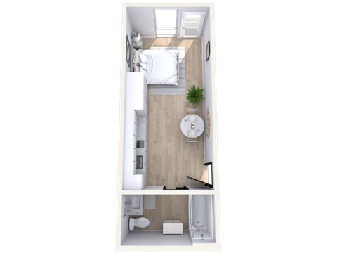 Floor plan for studio, 306 sqft