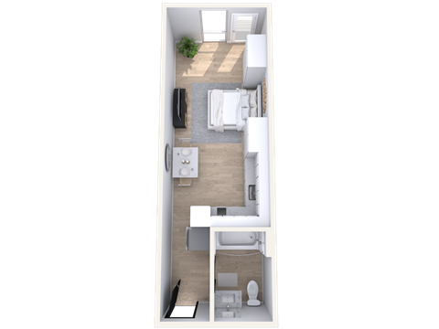 Floor plan for studio, 339 sqft