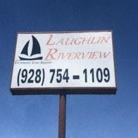 Bullhead City apartment for rent - A sign for Laughlin Riverview with a phone number on it.