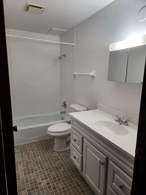 Wauwatosa apartment for rent - a white bathroom with a sink toilet and shower