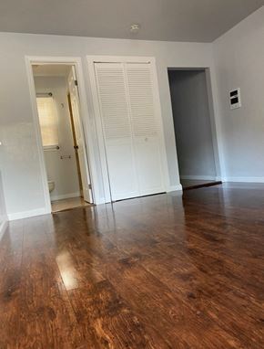 Solana Beach apartment for rent - an empty living room with wood flooring and white doors