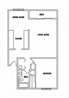 Floor plan for 2 beds, 1.5 baths, 963 sqft