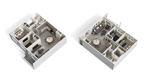 Floor plan for 2 beds, 1 bath, 990 sqft
