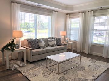Pembroke apartment for rent - a living room with a couch and a coffee table