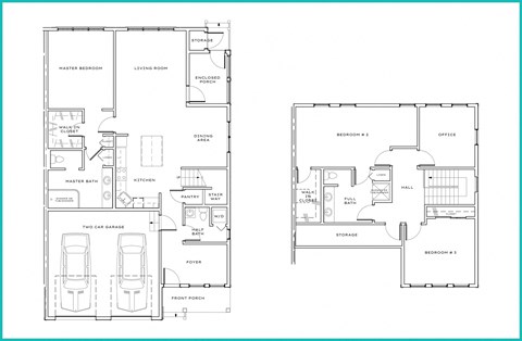Floor plan for 3 beds, 2.5 baths, 2577 sqft