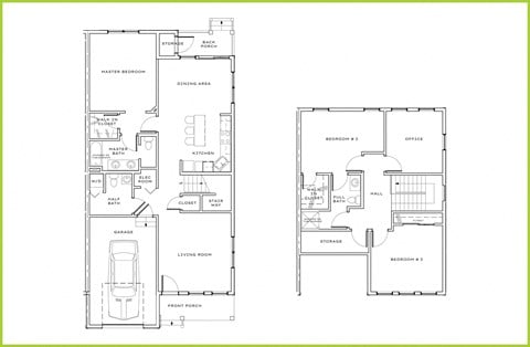 Floor plan for 3 beds, 2.5 baths, 2138 sqft