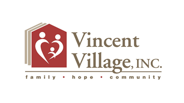 Fort Wayne apartment for rent - The image is a logo of Vincent Village, INC. with the words family, hope, and community underneath.