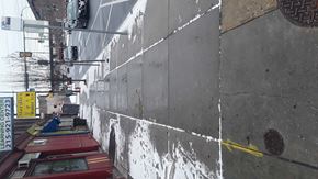 Philadelphia apartment for rent - the side of a building with a white line on the wall
