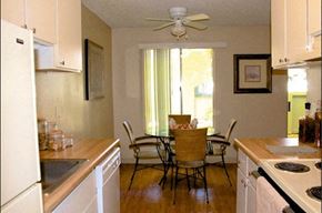 Reno apartment for rent - a kitchen and dining room with a table and chairs